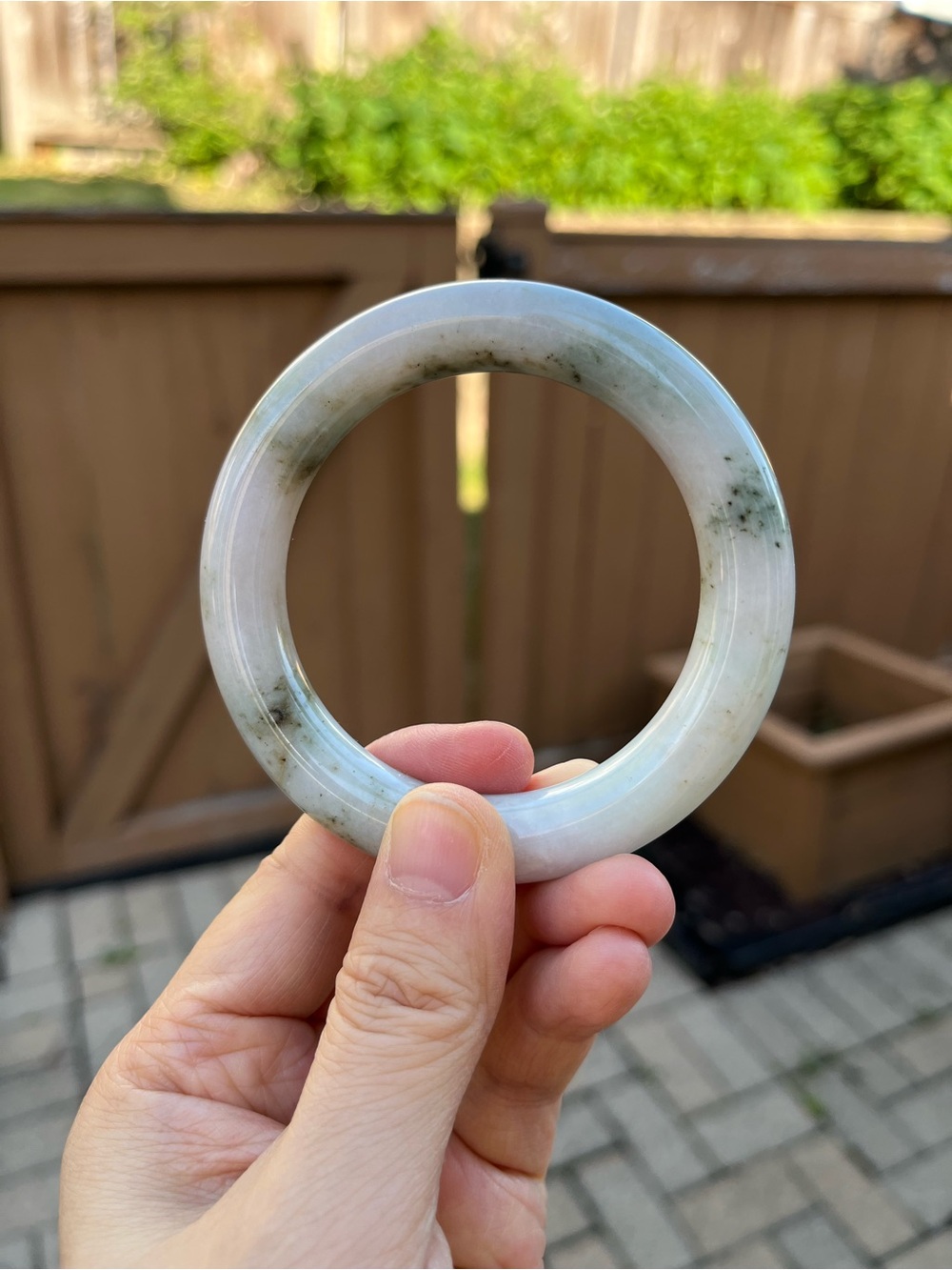 BW110-RP 56.5mm Certified Untreated Grade A Burmese Jadeite Bangle Jade Bracelet